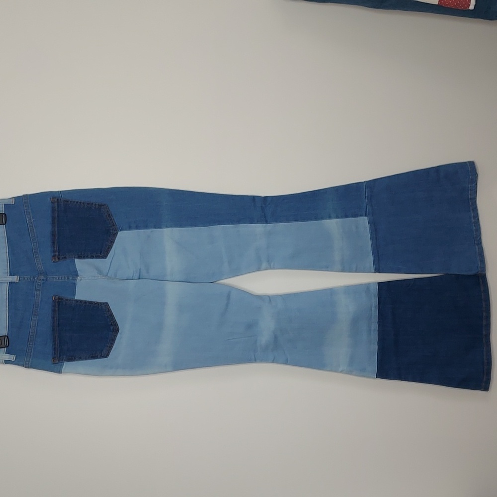 Patchwork Bell Bottom Jeans. - image 7